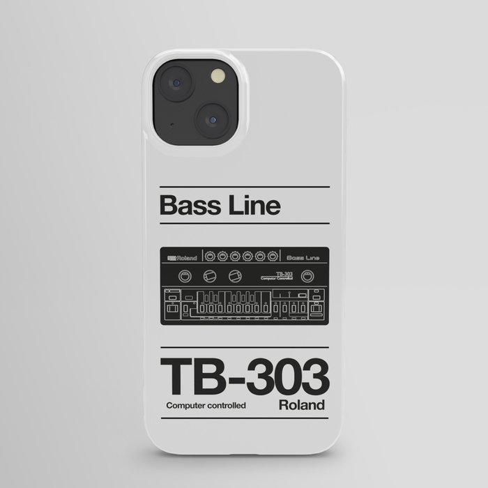 Synthwave Vibes: Minimalist TB-303 Bass Line Art iPhone Case