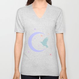moon bird V Neck T Shirt