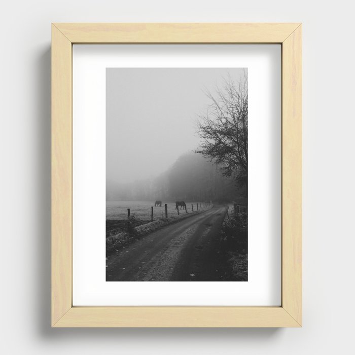 Horses in the Winter Recessed Framed Print