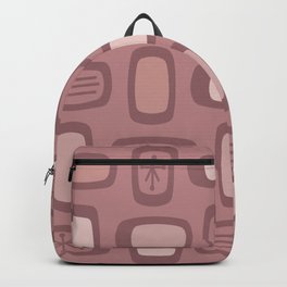 Midcentury MCM Rounded Rectangles Mauve Backpack