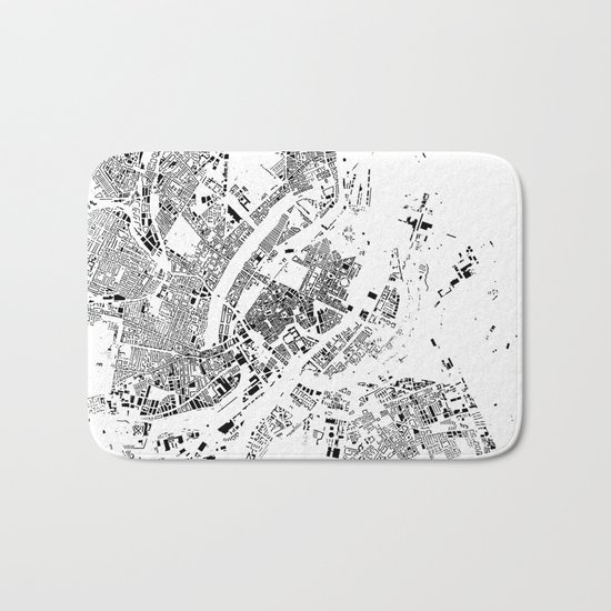 Copenhagen Map Schwarzplan Only Buildings Bath Mat