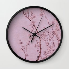 Plum Blossom Branches Blush Pink Edit of Ink Painting by Jin Nong Flower Blossoms Branch Wall Clock | Asian, Jinnong, Floral, Plumblossoms, Plumflowers, Painting, Flower, Chineseart, Blossompainting, Antique 