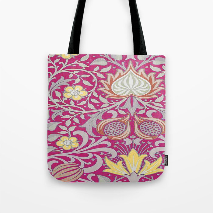 William Morris Vintage Pink Floral Persian Pattern Tote Bag