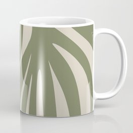 Maldives Abstract Seaweed Pattern in Vintage Olive Green and Beige Coffee Mug