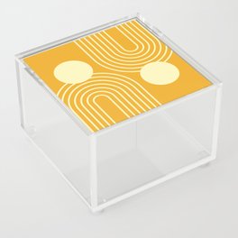 Mid Century Modern Geometric 197 in Mustard Yellow Shades Acrylic Box