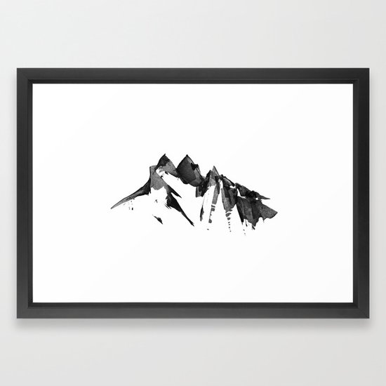 Mountain Painting Landscape Black And White Minimalism By