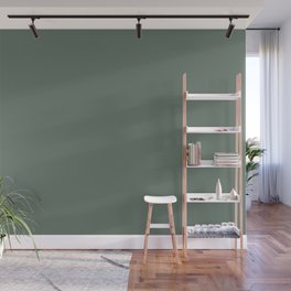 Fresh Dark Green Solid Color 66786c - 2024 Shades - Minimal - Popular One Hue Wall Mural
