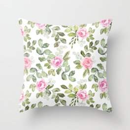 Rose Garden - Floral Throw Pillow