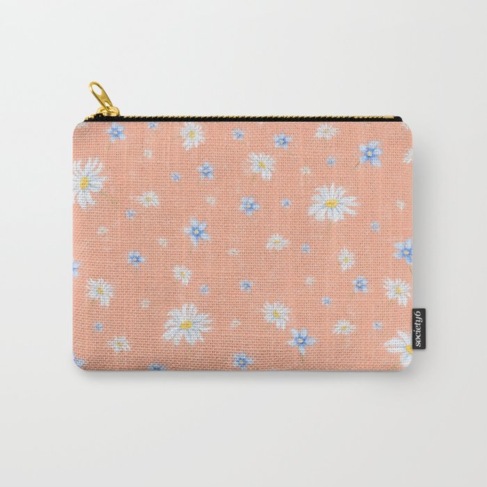 Beautiful Spring flowers on Coral Carry-All Pouch