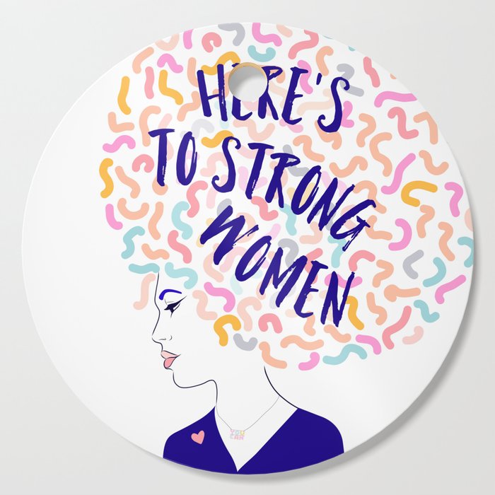 'To Strong Women' Typographic Portrait #grlpwr #illustration Cutting Board