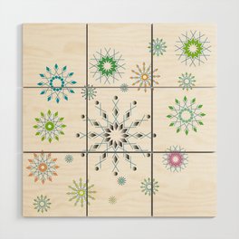 Colorful Snowflakes Wood Wall Art