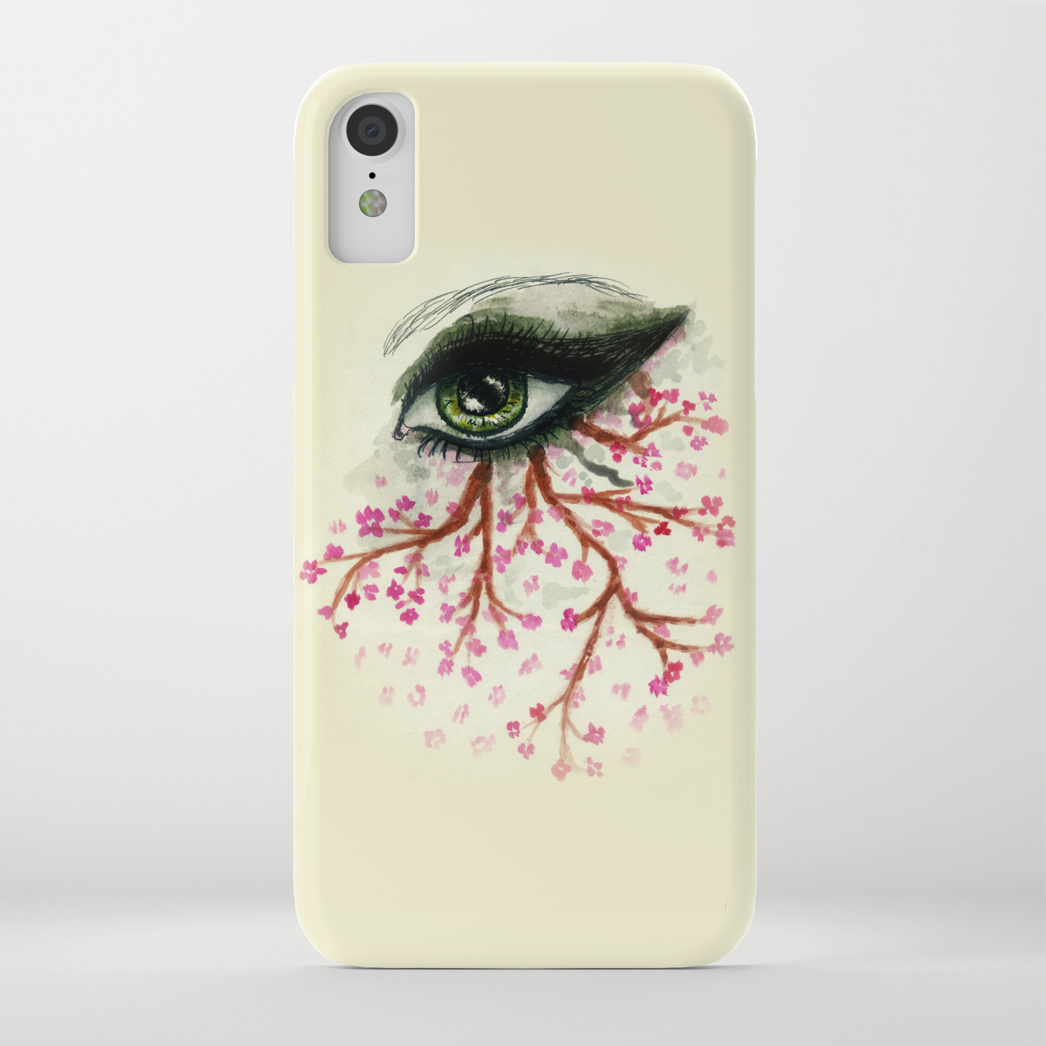 Sketch Of An Eye With Sakura Iphone Case By Annartshock Society6