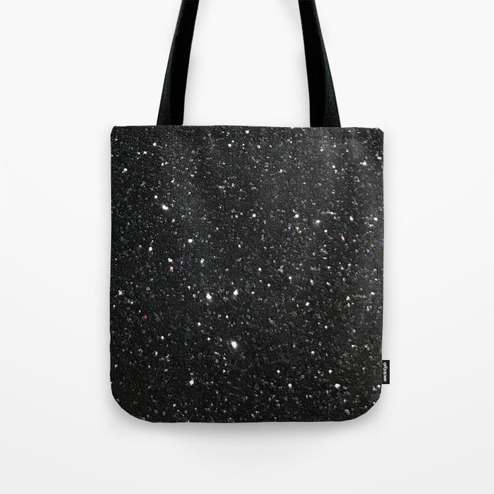 Black glitter tote bag store