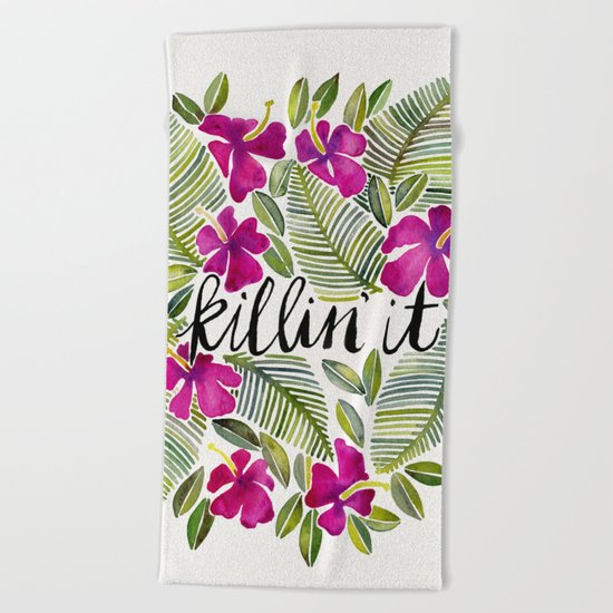 Killin' It – Tropical Pink Beach Towel
