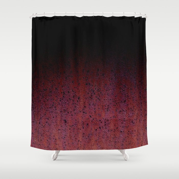 Red Brown Black Ombre Rust Metal Patina Shower Curtain