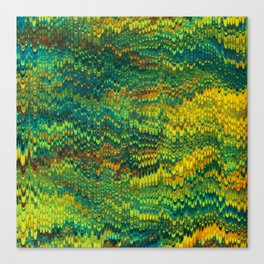 Abstract Organic Pattern Green and Yellow Canvas Print