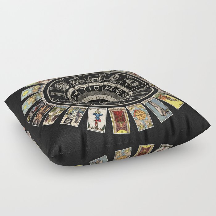 The Major Arcana & The Wheel of the Zodiac Floor Pillow