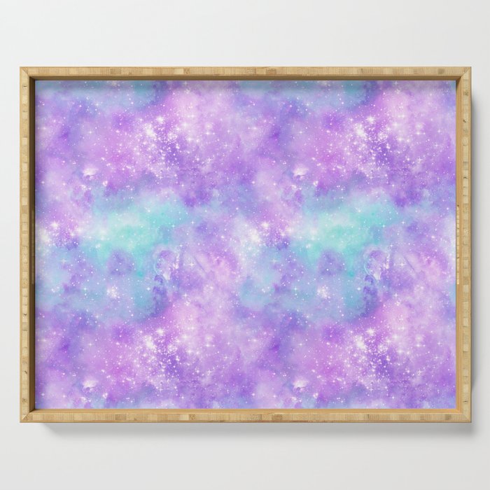 Purple Blue Galaxy Painting Serving Tray