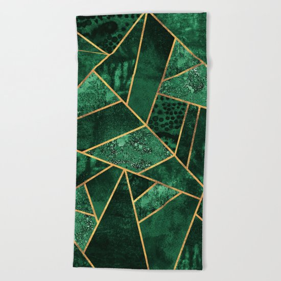 Deep Emerald Beach Towel