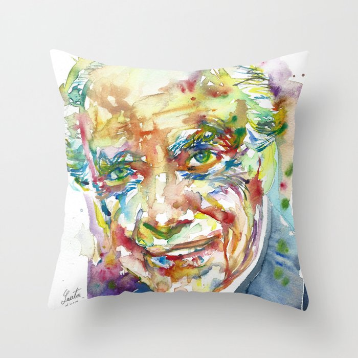 JAMES WATSON - watercolor portrait Throw Pillow