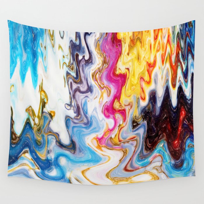 Colorful Fluid Acrylic Paint Pour Wall Tapestry