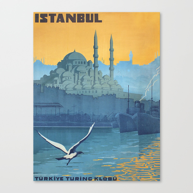 mosque istanbul turkey b w canvas wall