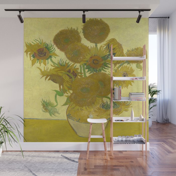 Vincent van Gogh's Sunflowers Wall Mural by Vintage Images Society6