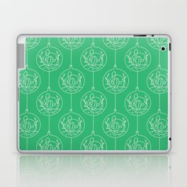 Green and White Cactus Pattern Laptop Skin