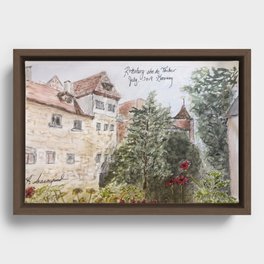 Strolling in Rotenburg Obe de Tauber Framed Canvas