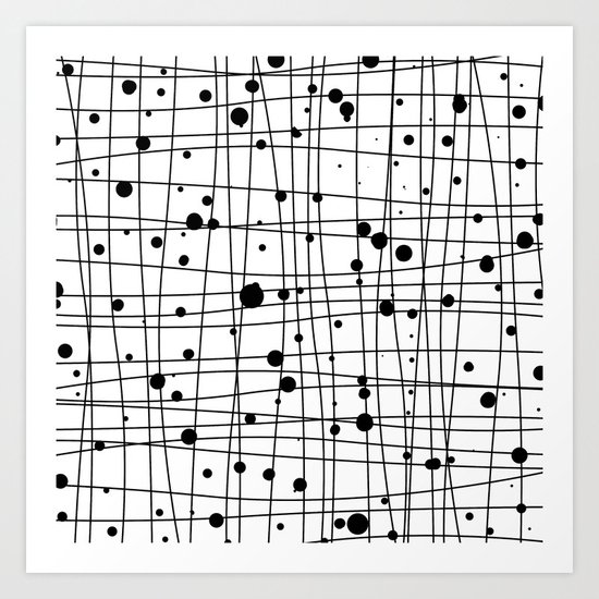 Woven Web black and white Art Print