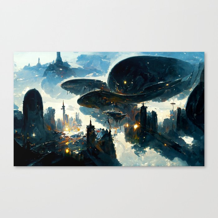 Postcards from the Future - Alien Metropolis Canvas Print
