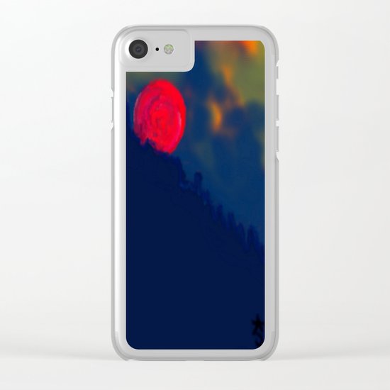 Red Moon Clear iPhone Case
