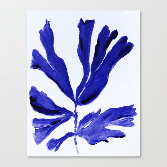 Coral navy nautical cobalt blue Canvas Print