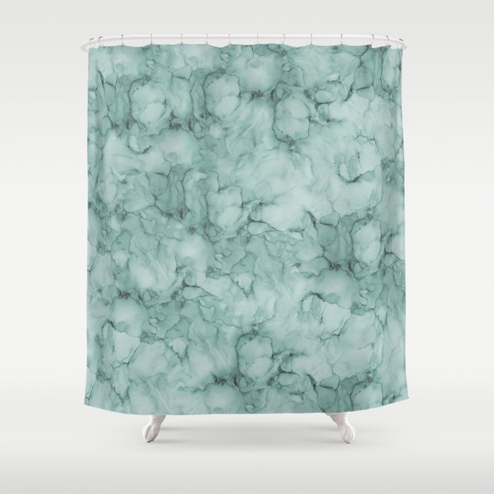 Teal inkiness 2 Shower Curtain