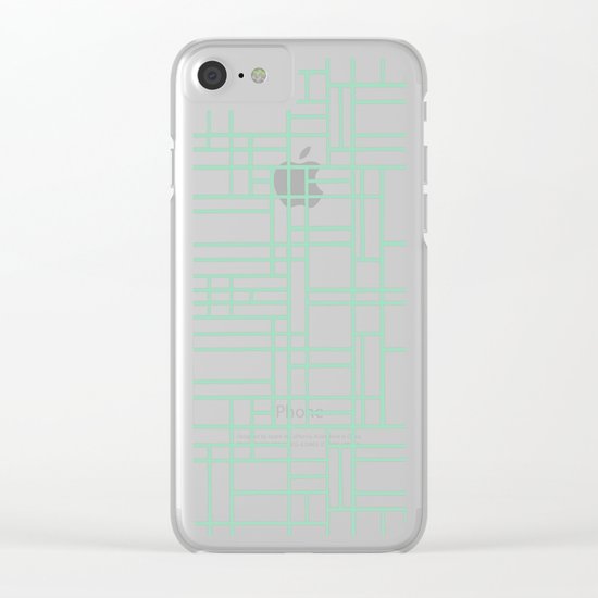 Map Outline Mint Clear iPhone Case