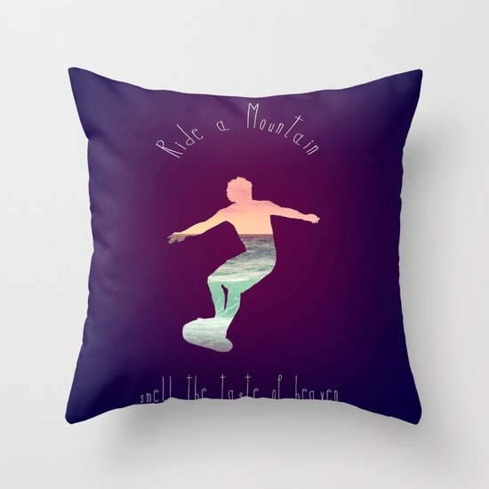 RIDE A MOUNTAIN Throw Pillow