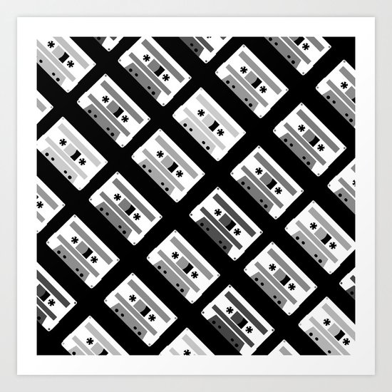 Black and White Tapes 45 Art Print