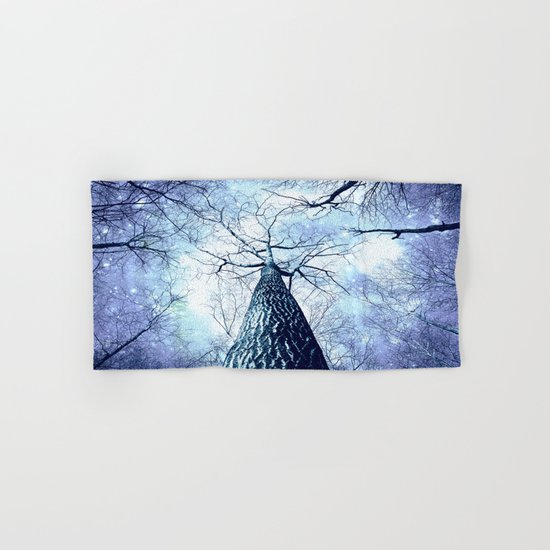 Wintry Trees Periwinkle Ice Blue Space Hand & Bath Towel