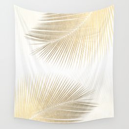 Palm leaf synchronicity - gold Wall Tapestry