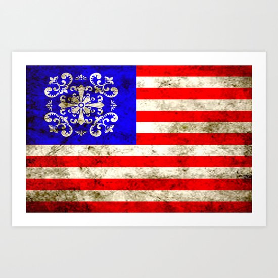 An American flag Art Print