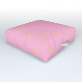 Yellow stars on pink for a little princess Outdoor Floor Cushion | Pink, Decoration, Stars, Graphicdesign, Yellow, Littlegirldesign 