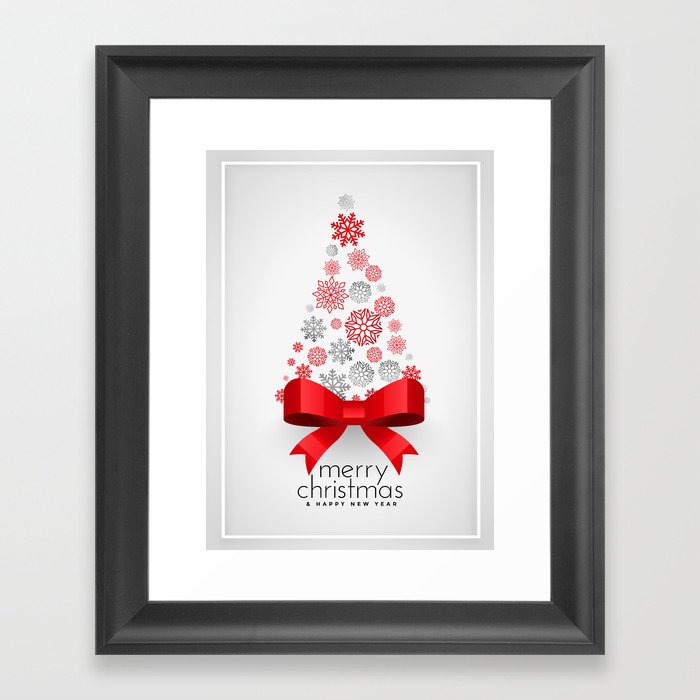 Christmas tree with snowflakes Framed Art Print