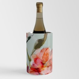 peonies abstract floral Wine Chiller