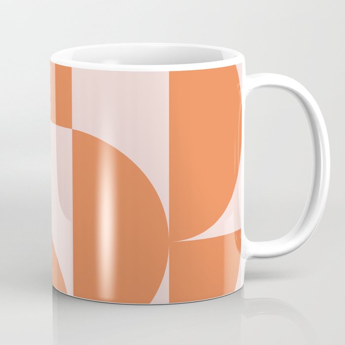 Mid Century Design in Burnt Orange and Blush Coffee Mug
