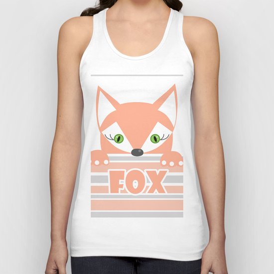 Little curious Fox . Unisex Tank Top