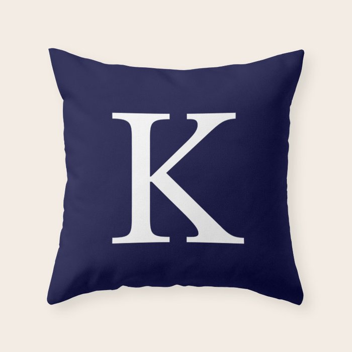 navy monogram pillow