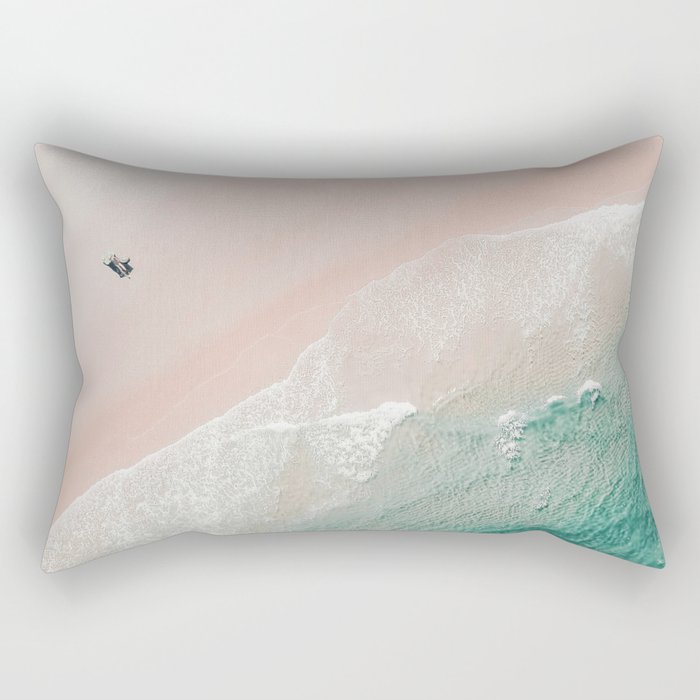 Beach Life - Aerial beach and ocean photography by Ingrid Beddoes Rectangular Pillow
