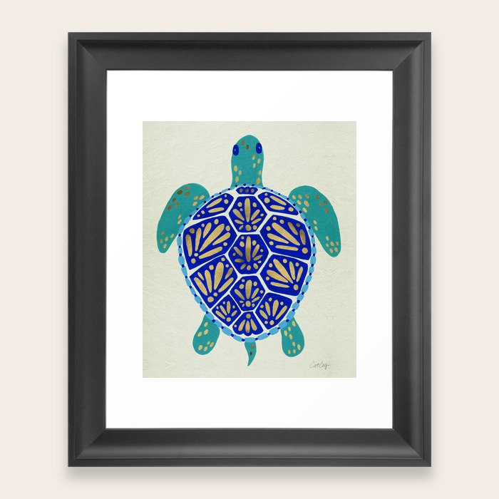 Sea Turtle Framed Art Print by Cat Coquillette Society6