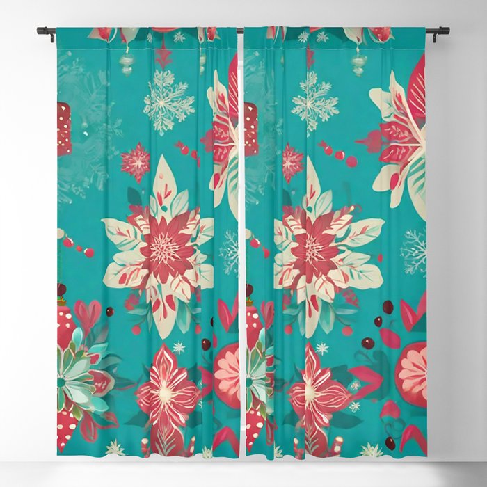 Merry Christmas Pattern 3 Blackout Curtain