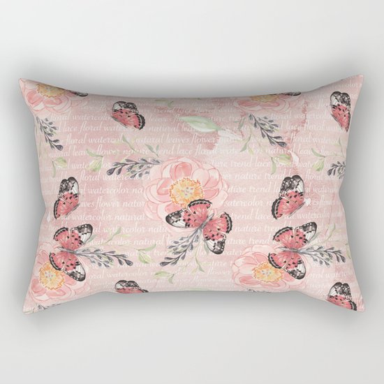 Flowers & butterflies #1 Rectangular Pillow
